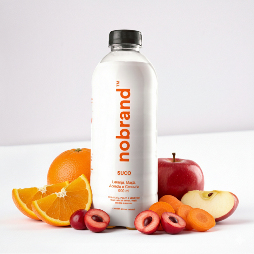 Suco de Laranja, Maçã, Acerola e Cenoura nobrand | 100% Natural, Zero Açúcar Adicionado e Vegano