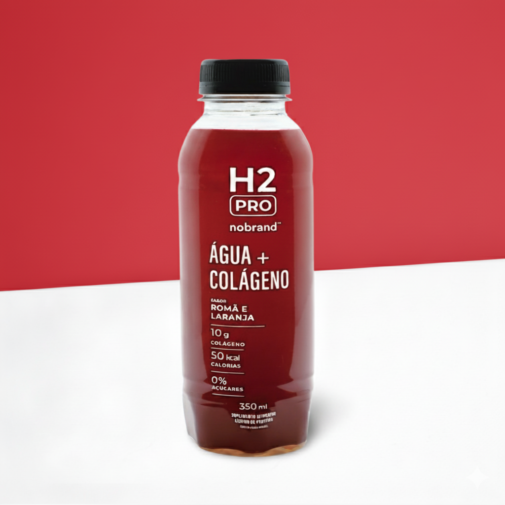 H2PRO Romã e Laranja | Água Funcional nobrand com 10g de colágeno