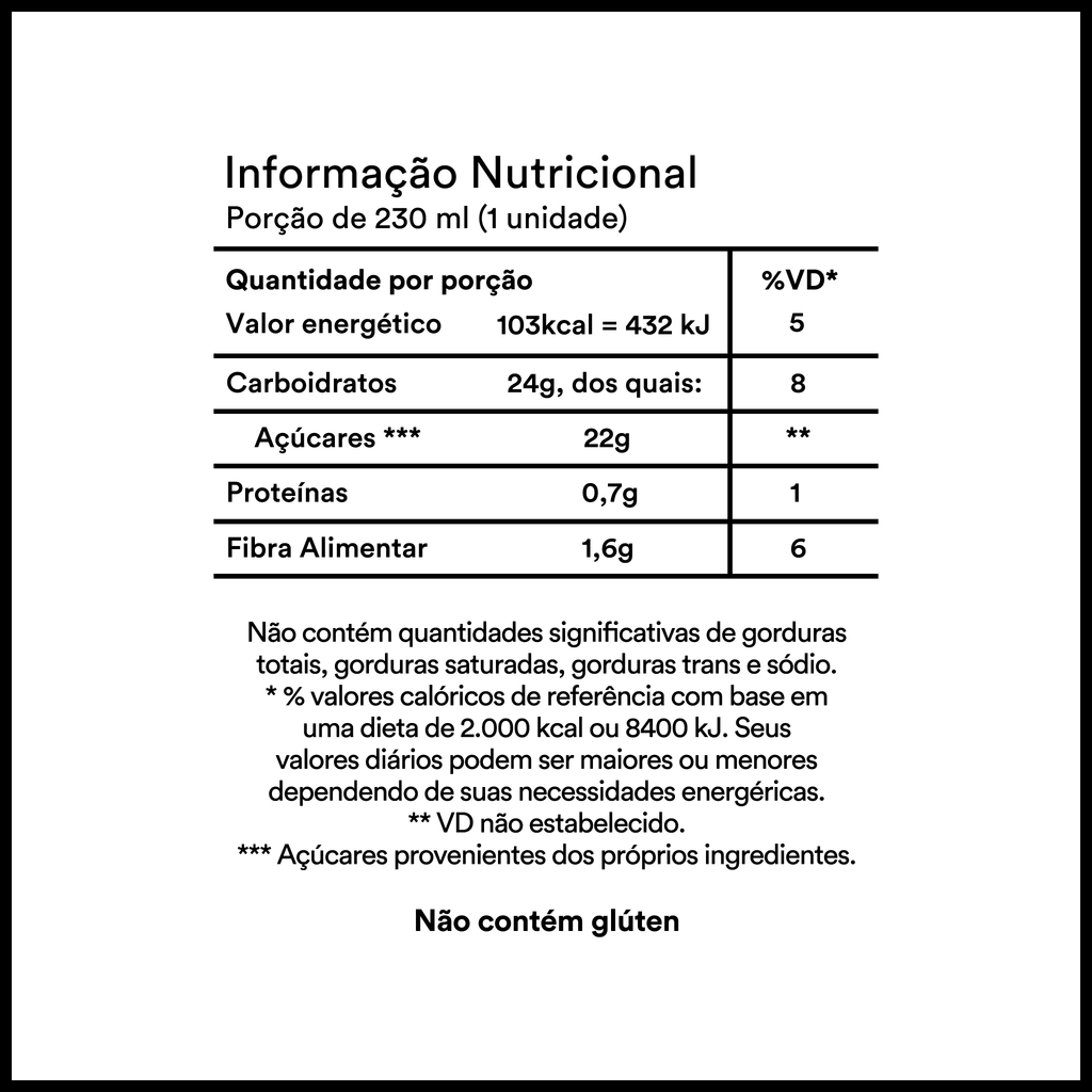 Tabela Nutricional Suco de Frutas Vermelhas freeshipping - nobrand